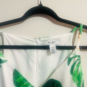 WHBM White and Green Floral Dress